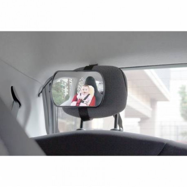 Espejo retrovisor bebé con adaptador reposacabezas y ventosa.